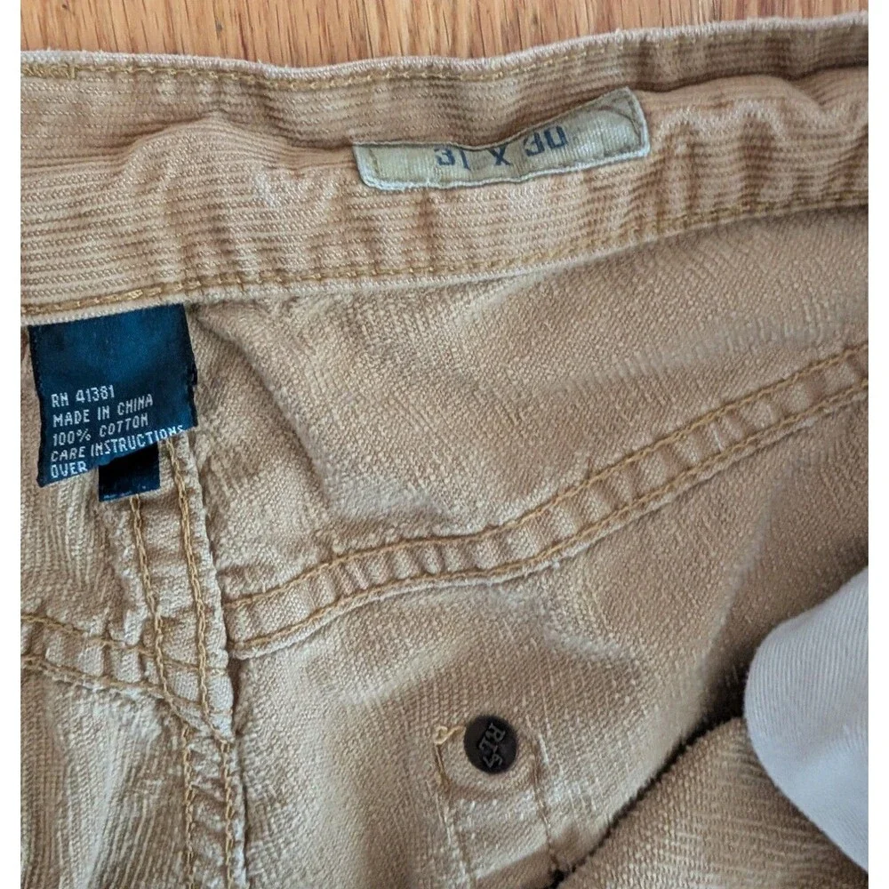 Polo Ralph Lauren Men's Corduroy Pants Tan 31 (32x30) Straight Leg Style 650